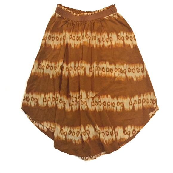 H&M mustard yellow tie dye boho midi skirt, XS/S - Picture 4 of 8